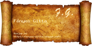 Fényes Gitta névjegykártya